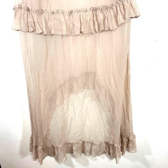 ELIZABETH & JAMES sheer silk tiered‎ dress womans Small Boho layering Olsen - Picture 6 of 12